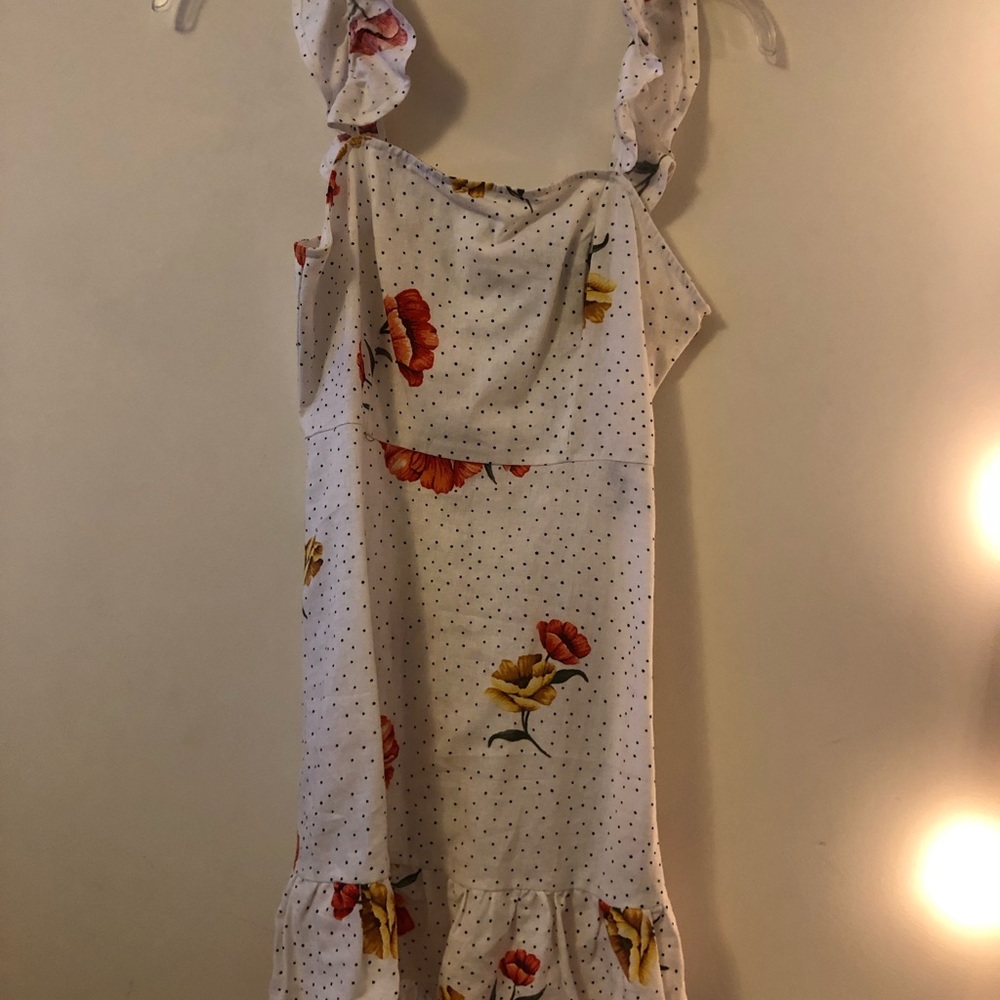 polka dot and flower dress